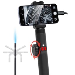 Two-Way 360° Rotating Borescope, 1080P Camera, Endoscope with Light, 6mm Waterproof Probe, Endoscope with Android/iOS Phone