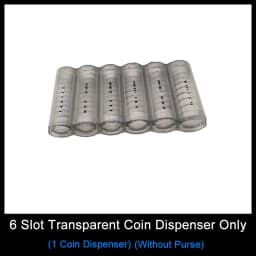 6 Slots Euro Coin Dispenser Driver Waiter's Purse Waist Wallet Zipper Pocket Coin Sorter Collector Cash Receipt Coins Safe