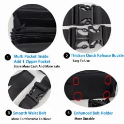 6 Slots Euro Coin Dispenser Driver Waiter's Purse Waist Wallet Zipper Pocket Coin Sorter Collector Cash Receipt Coins Safe