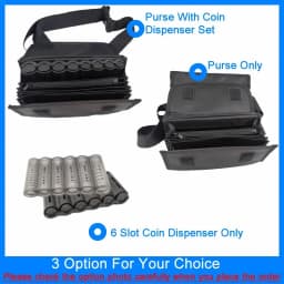 6 Slots Euro Coin Dispenser Driver Waiter's Purse Waist Wallet Zipper Pocket Coin Sorter Collector Cash Receipt Coins Safe
