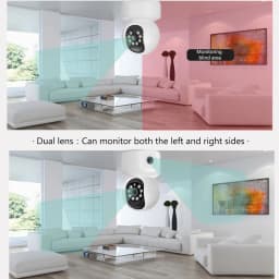 JIENUO Double Lens PTZ Wifi Camera IP Auto Track Security Full Color Dual Screen Infrared Nightvision HD Wireless Home Cam ICSee