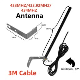 Universal 433MHz 3M Cable Antenna for Gate Garage Radio Signal Booster Repeater Outdoor Waterproof 433.92MHz Gate Control Antenn