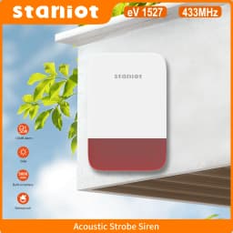 Staniot 120dB Wireless Strobe Siren High Decibel Built-in 5000mAh Battery Indoor/Outdoor Waterproof Support Solar Panel Charge