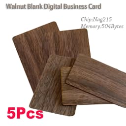 2/5/10Pcs Blank Walnut Business Card RFID Ultralight Card Smart NFC Card for DIY Arts Craft Project Laser Engraving Material