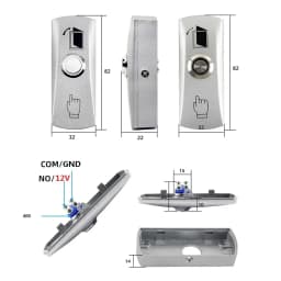 5YOA Access Button Door Exit Push Switch No Touch Release Gate Opener Door Access Control System Entry Open Touch