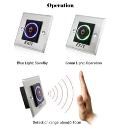 5YOA Access Button Door Exit Push Switch No Touch Release Gate Opener Door Access Control System Entry Open Touch