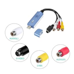 VHS VCR to Digital Converter USB 2.0 Audio Capture Card-Analog Capture Card with RCA Cables for DVD/TV, Works with Windows7/8/10