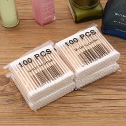 500 Round Headed Cotton Swabs Bamboo Sticks Double Round Headed Cotton Swabs Precision Pointed Cosmetic Nail Tools