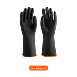 Heavy Duty Work Gloves Oil Acid Proof with Extended Forearm Cover Textured Palm Wet Dry Applications Black 3 Sizes
