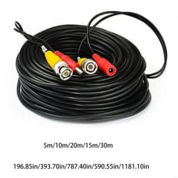 5-50M BNC + DC 2-in-1 CCTV Cable | Coaxial Video Power Wire for AHD DVR Security Surveillance Camera System