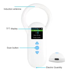 134.2Khz Animal RFID Reader Pet Cat Dog Handheld Microchip Scanner FDX-B Glass Chip USB/Bluetooth Animal Microchip Reader