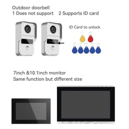 Support Tuya App 4 Wire Digital Video Intercom System 7 / 10.1 Inch Wireless WIFI Monitor 1080P Doorphone Camera Video Doorbell