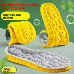 Thick Sports Insoles Both Men and Women Fully Padded with Anti Odor Sweat Absorbing Breathable High Elasticity for Long Standing