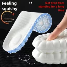 Thick Sports Insoles Both Men and Women Fully Padded with Anti Odor Sweat Absorbing Breathable High Elasticity for Long Standing