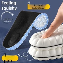 Thick Sports Insoles Both Men and Women Fully Padded with Anti Odor Sweat Absorbing Breathable High Elasticity for Long Standing