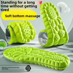 Thick Sports Insoles Both Men and Women Fully Padded with Anti Odor Sweat Absorbing Breathable High Elasticity for Long Standing