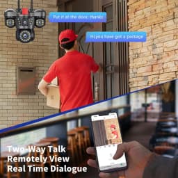 20MP 4 Lens Home Security WiFi Camera Outdoor 10K Wireless 4 Screen 16X Zoom PTZ 360° Surveillance Cameras Auto Motion Detection