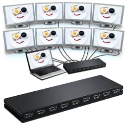 4K 1x8 HDMI Splitter Audio Video Distributor Converter for DVD Xbox PS4 Laptop PC To TV Monitor 1 in 8 Out Copy Mode Display
