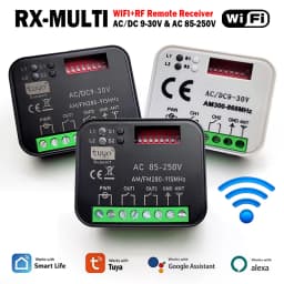 RX MULTI Tuya WIFI 300-868 MHz Garage Door Remote Control Receiver 433MHz 868MHz AC DC 9-30V 85-250V Smart Switch Module Opener