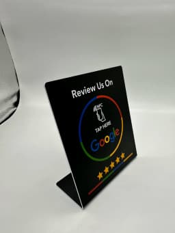 NFC Tap Card Stand German French Spanish English 4 Version Google Review NFC Stand NFC Table Display for Restaurant