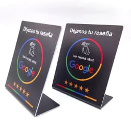 NFC Tap Card Stand German French Spanish English 4 Version Google Review NFC Stand NFC Table Display for Restaurant