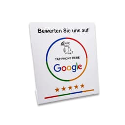 NFC Tap Card Stand German French Spanish English 4 Version Google Review NFC Stand NFC Table Display for Restaurant