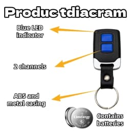 433MHz 2-Key Wireless Copy Remote Control Garage Door Handheld Transmitter