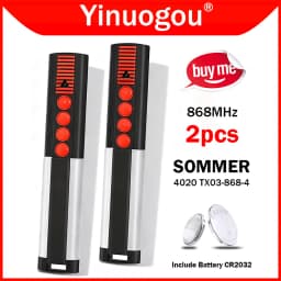 SOMMER 868 MHz 4020 TX03-868-4 4026 TX03-868-2 4031 TX08-868-4 4025 4035 TX02-868-2 4021 4011 Garage Door Remote Control 868MHz