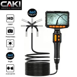 360° Rotating 2-way Articulated Endoscope 6mm 5-inch IPS Endoscope Inspection Camera Automotive Mechanical Industrial Endoscope
