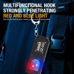 Outdoor Multifunctional Red and Blue Warning Flashlight Cap Clip Light Portable Keychain Light with Back Clip Tail Magnetic Flas