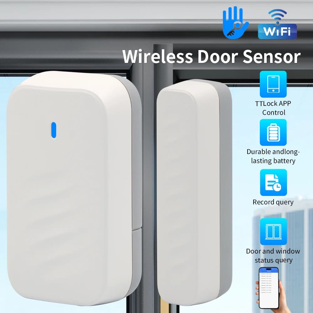 TTLock APP Wireless Door Sensor Detector DS2/DS3 Wireless Door Sensor Door Contact Detection Windows Open Close Status