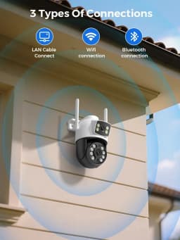 4K 8MP Wireless Security WIFI Camera Dual Lens Outdoor External Wifi PTZ Cameras Auto Tracking Street Surveillance IP Cam Yoosee