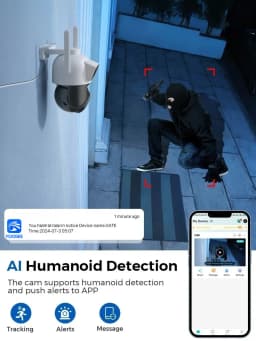 4K 8MP Wireless Security WIFI Camera Dual Lens Outdoor External Wifi PTZ Cameras Auto Tracking Street Surveillance IP Cam Yoosee
