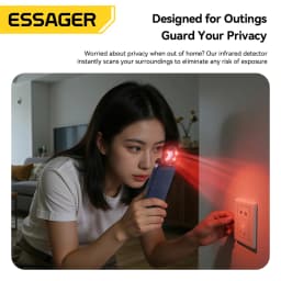 Essager Infrared Camera Detector Anti Peeping Lens Finder Spy Gear For Travel Hotel Security Protection Hidden Camera Detection