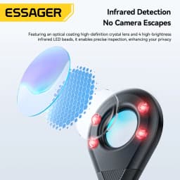 Essager Infrared Camera Detector Anti Peeping Lens Finder Spy Gear For Travel Hotel Security Protection Hidden Camera Detection
