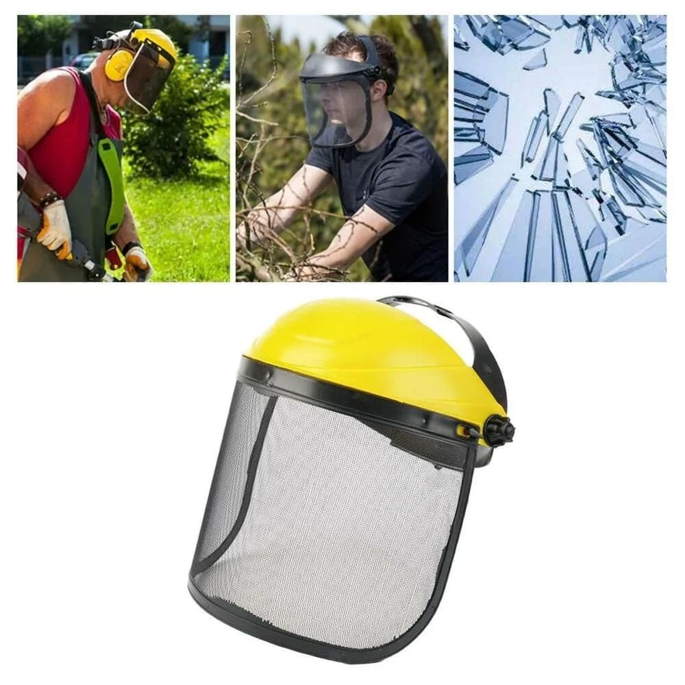 Metal Mesh Chainsaw Helmet Adjustable Sponge Lining Protective Mask Breathable Large Mesh Mesh Face Shield Outdoors