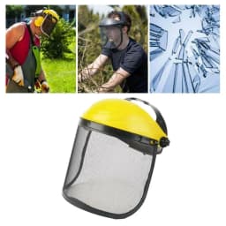 Metal Mesh Chainsaw Helmet Adjustable Sponge Lining Protective Mask Breathable Large Mesh Mesh Face Shield Outdoors