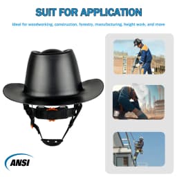 Cowboy Safety Hard Hat ANSI Z89.1 Class C Vented Full Brim Helmet for Outdoor Construction Industrial Use