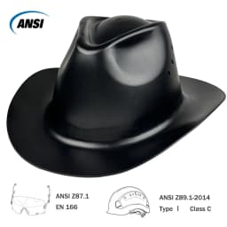 Cowboy Safety Hard Hat ANSI Z89.1 Class C Vented Full Brim Helmet for Outdoor Construction Industrial Use