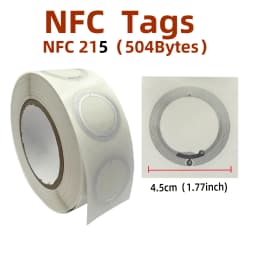 nfc Anti metal Tag NFC Tags Rotundity 45mm 13.56MHz nfc215 Stickers Universal Lable Ntag215 Chip RFID for all NFC enabled phones