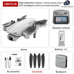 New L900 PLUS 4K Professional Drone With HD Camera Photography GPS Dron Brushless 5G WIFI Screen Remote Control Quadcopter Toys