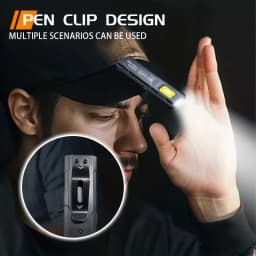 Powerful Mini COB LED Keychain Flashlight USB C Rechargeable Hanging Work Light Waterproof Keyring Camping Walking Pocket Lamp
