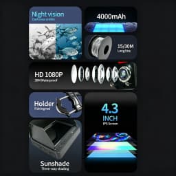 Underwater Fishing Camera 1080P HD Camera Infrared Lights Portable Ice Fishing Fish Finder Camera 15M & 30M For Lake Fishing