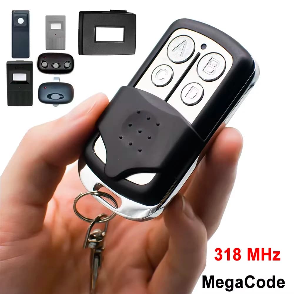 For 318 MHz MegaCode Garage Gate Remote Control ACP00877 MDT-1A MDT-1B Command Handheld Transmitter With Protective Cover