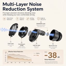 3 in 1 Noise Cancelling Adjustable Earplugs For Sleep Soft Comfortable Noise Reduction And Soundproof Earplugs Ear Protector