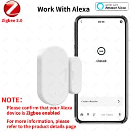 Zigbee 3.0 Door Window Sensor UZ-5D Compatible with SmartLife Work With Yandex Alexa Zigbee2MQTT ZHA HomeAssistant