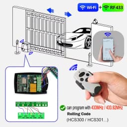 Universal Works With Tuya 433MHz Garage Gate Remote Control Receiver 433.92MHz Fixed Rolling Code Wifi Smart Switch Module Relay