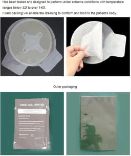 Emergencies Trauma Sticker Chest Seal Vented Medically Outdoor Tool Medically Chest Seal Vented Dressing Bandage