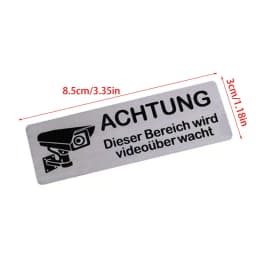1pcs Aluminum Watch Video Surveillance Warning Sign Private Camera Surveillancewith Sticker With Tape