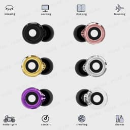 HUAK Plus Ear Plugs Soft Reusable Silicone with Extra Coverage for Swimming Sleeping Learning Concert Motorcyclists Multi Colors